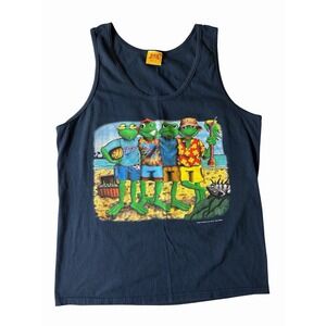 Vintage Senor Frogs 2004 Puerto Rico Tank Top Mens L Double Sided Graphic (P2)